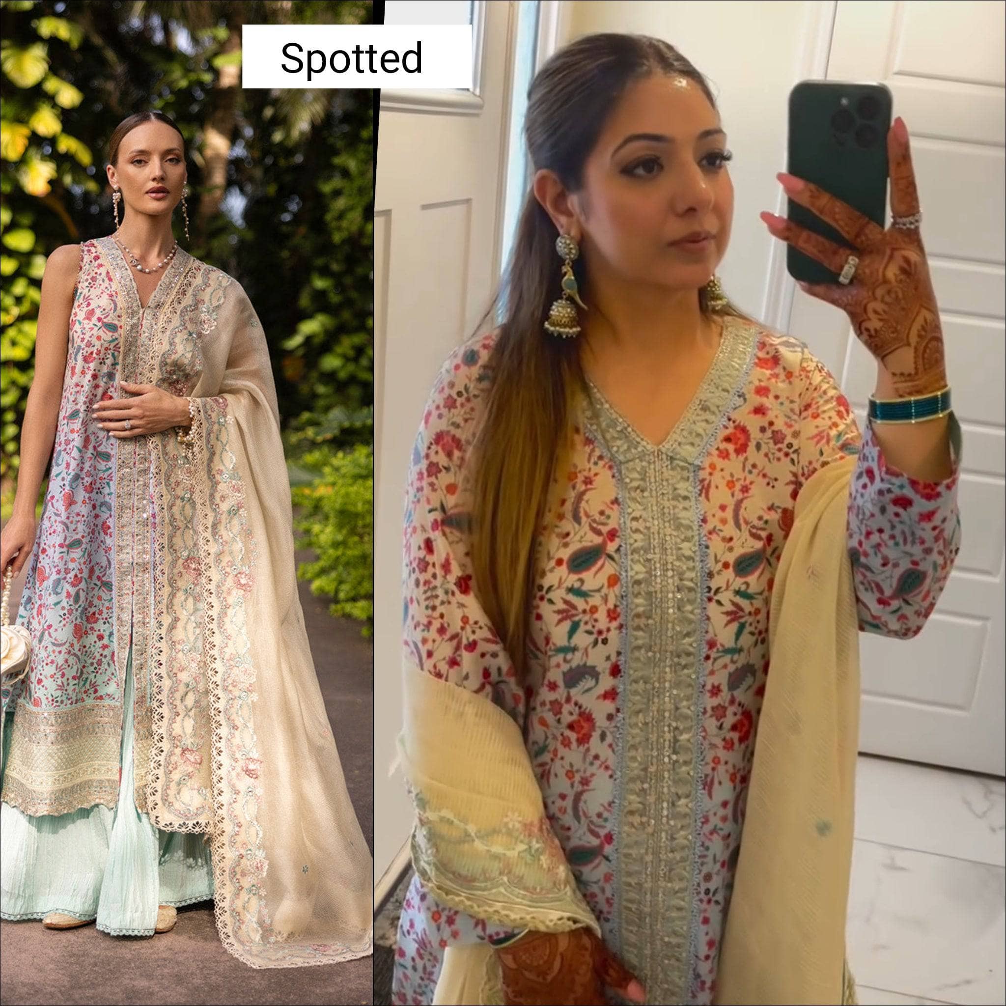 Spotted in Faiza Saqlain Lawn 25/Danica/Ombre Ice Blue