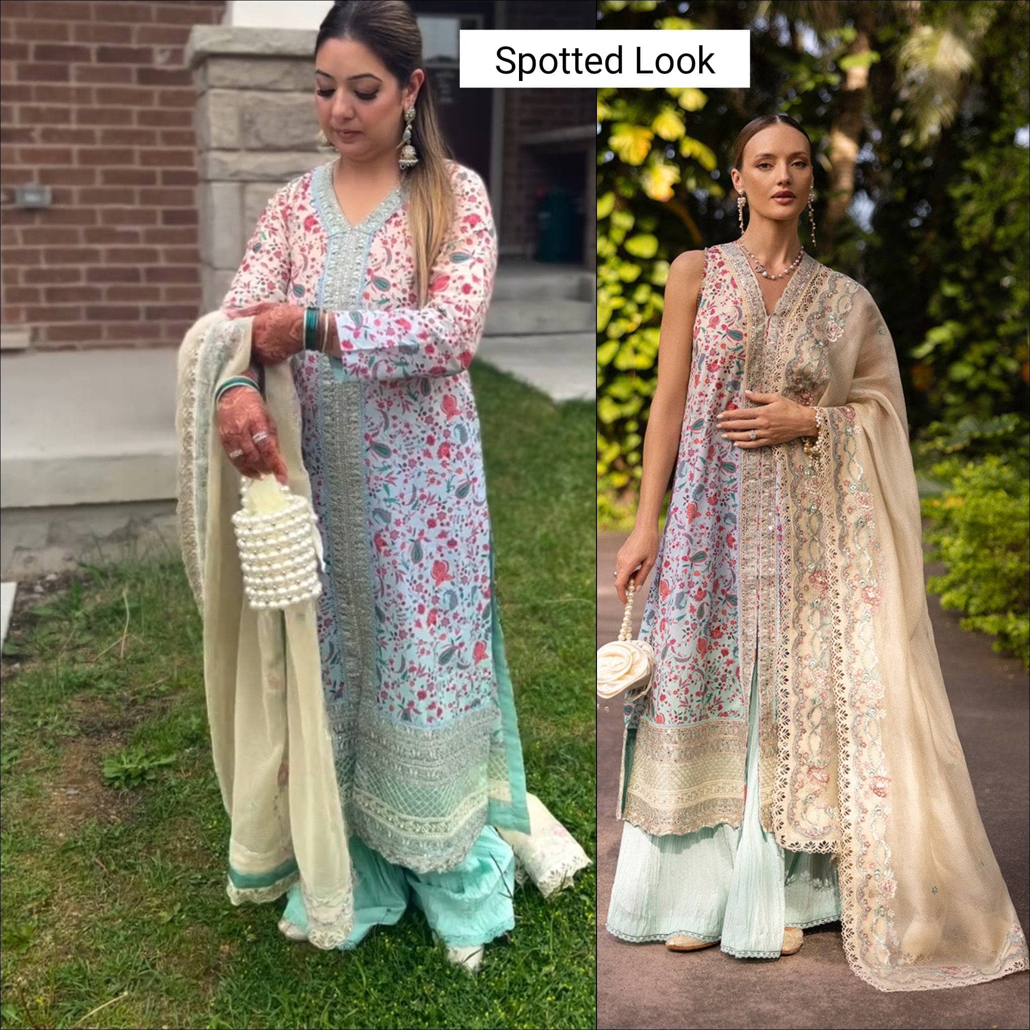Spotted in Faiza Saqlain Lawn 25/Danica/Ombre Ice Blue