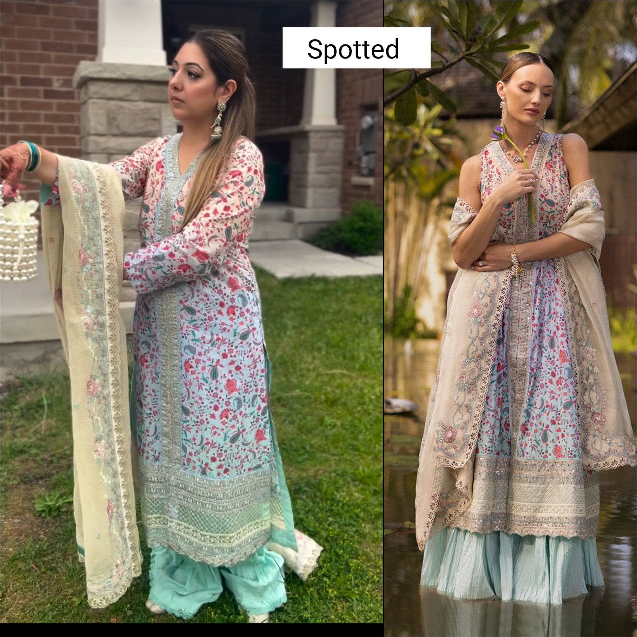 Spotted in Faiza Saqlain Lawn 25/Danica/Ombre Ice Blue