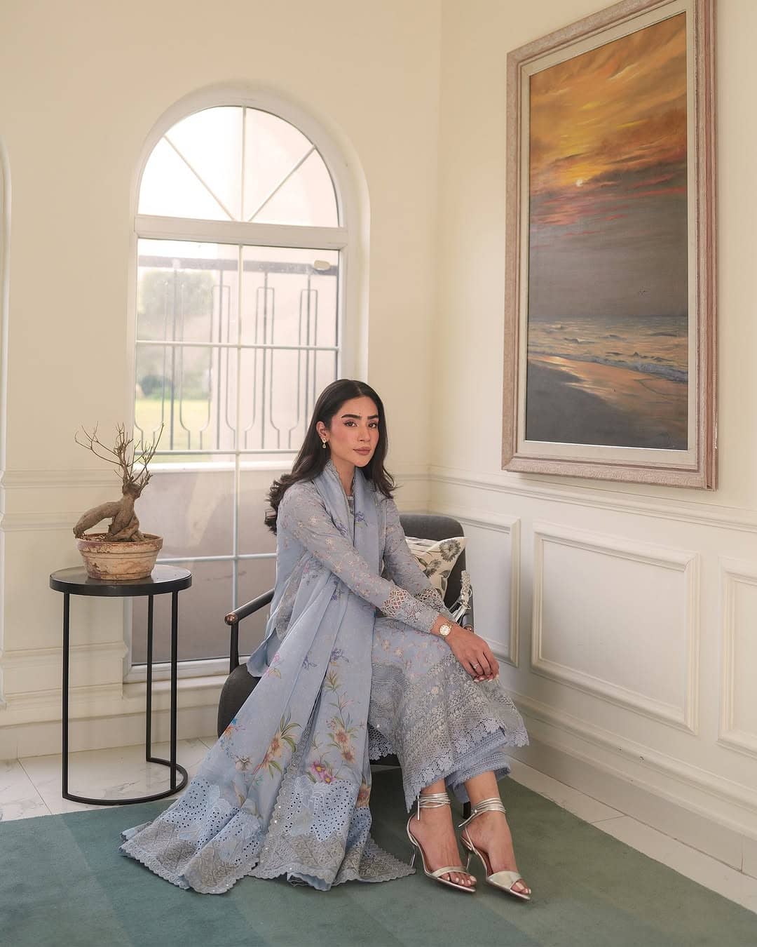 Faiza Saqlain spotted Spotted in Faiza Saqlain Lawn/Liana/Pastel Blue