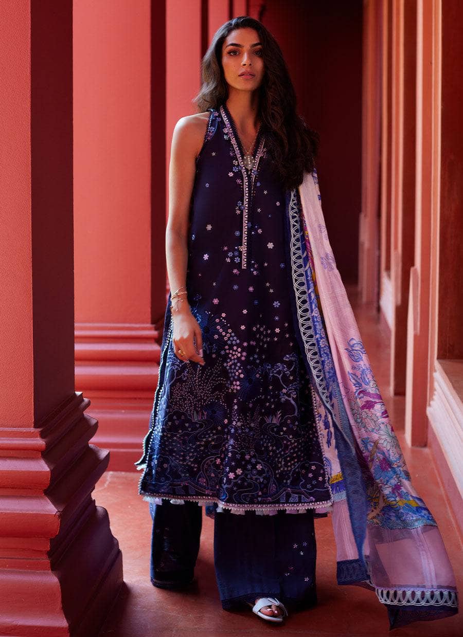 Farah Talib Aziz Lawn Pakistani Suits Farah Talib Aziz Suay/Izia Blue