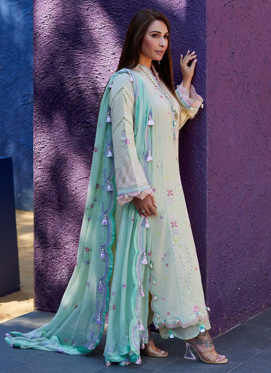 Farah Talib Aziz Lawn Pakistani Suits Farah Talib Aziz Suay/VAIA YELLOW/Yellow