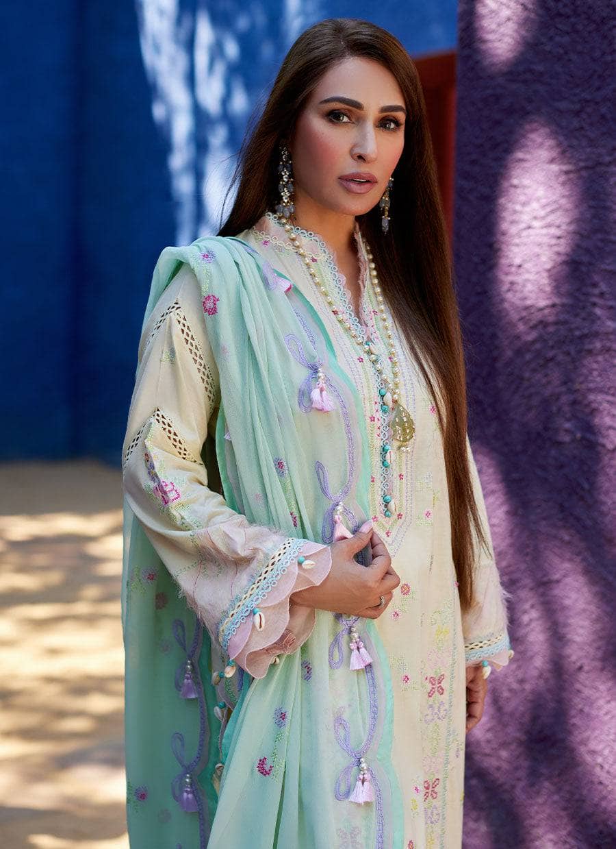 Farah Talib Aziz Lawn Pakistani Suits Farah Talib Aziz Suay/VAIA YELLOW/Yellow