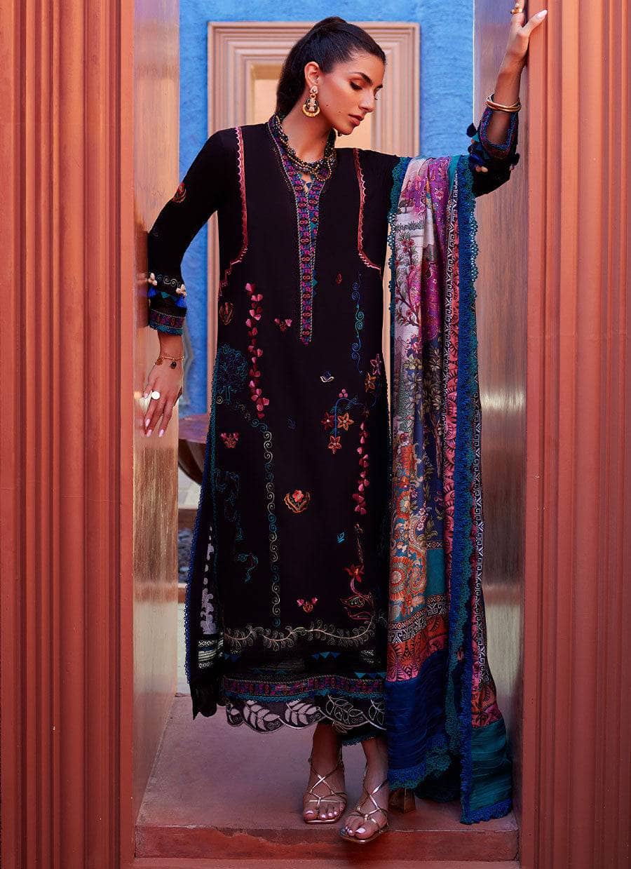 Farah Talib Aziz Lawn Pakistani Suits Restocked/Farah Talib Aziz Suay/Ilaria Black