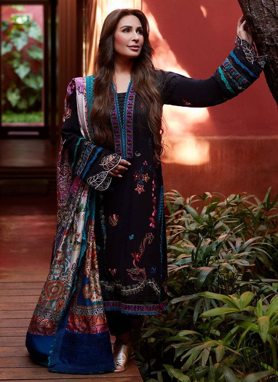 Farah Talib Aziz Lawn Pakistani Suits Restocked/Farah Talib Aziz Suay/Ilaria Black