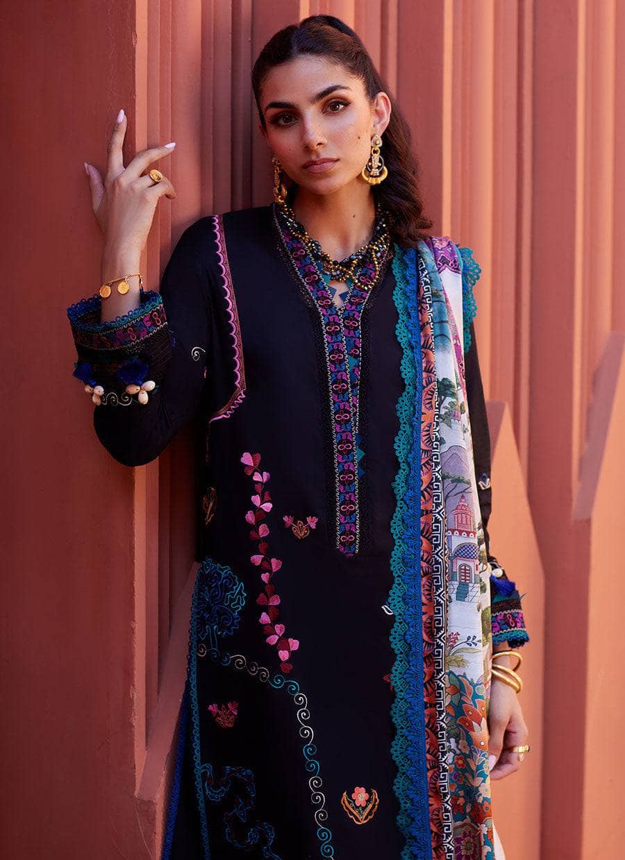 Farah Talib Aziz Lawn Pakistani Suits Restocked/Farah Talib Aziz Suay/Ilaria Black