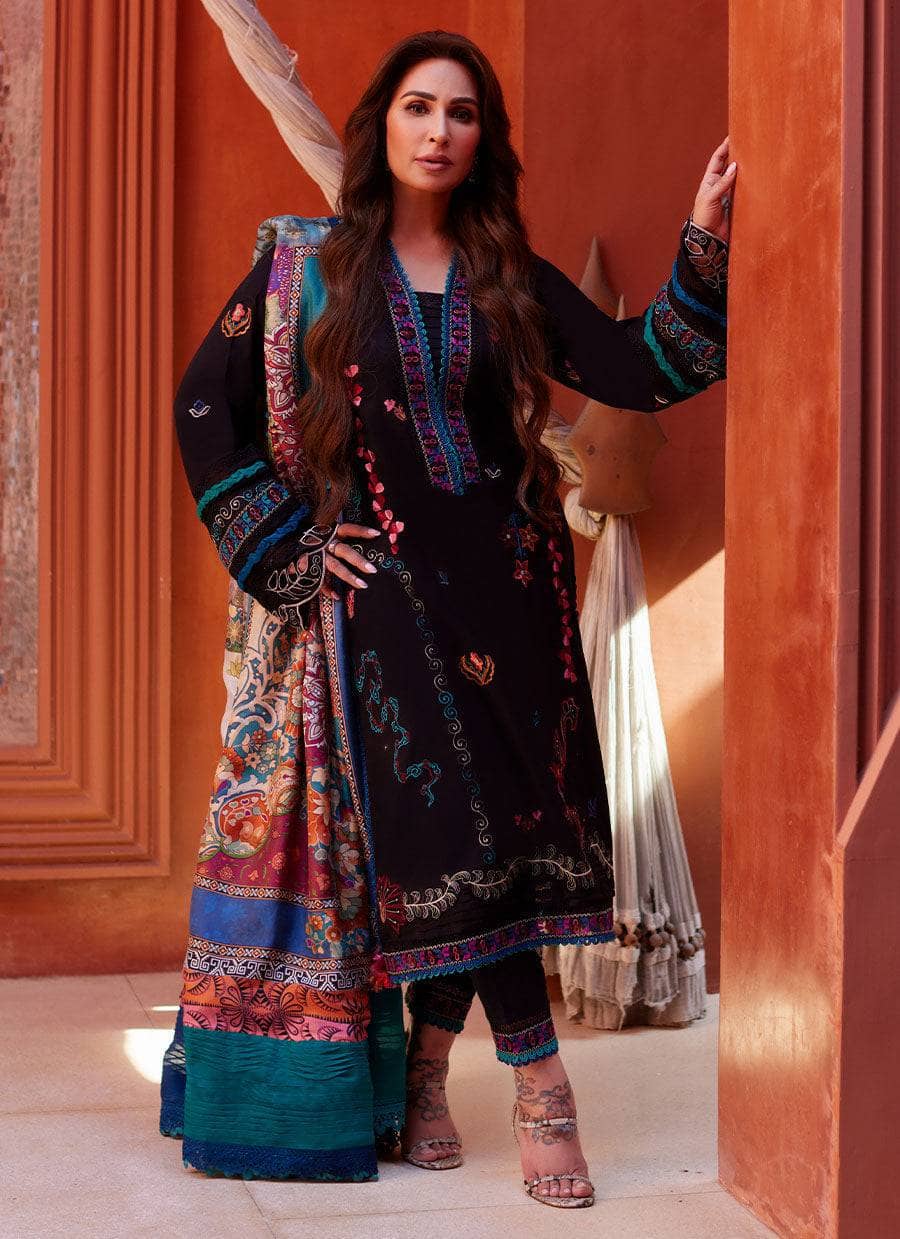 Farah Talib Aziz Lawn Pakistani Suits Restocked/Farah Talib Aziz Suay/Ilaria Black