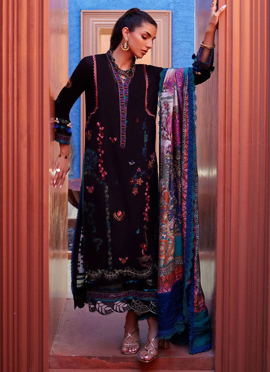 Farah Talib Aziz Lawn Pakistani Suits Restocked/Farah Talib Aziz Suay/Ilaria Black