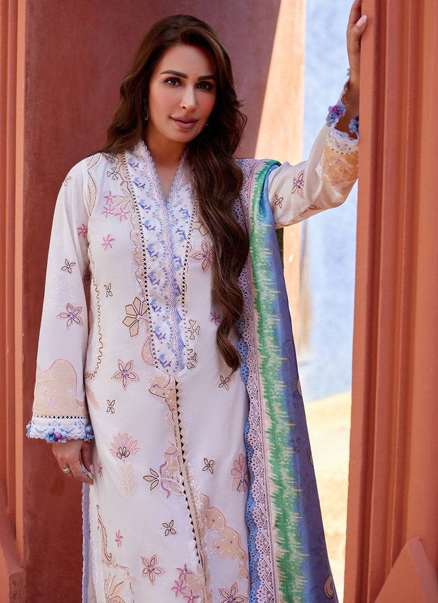 Farah Talib Aziz Lawn Pakistani Suits Restocked/Farah Talib Aziz Suay/Miwa Ivory