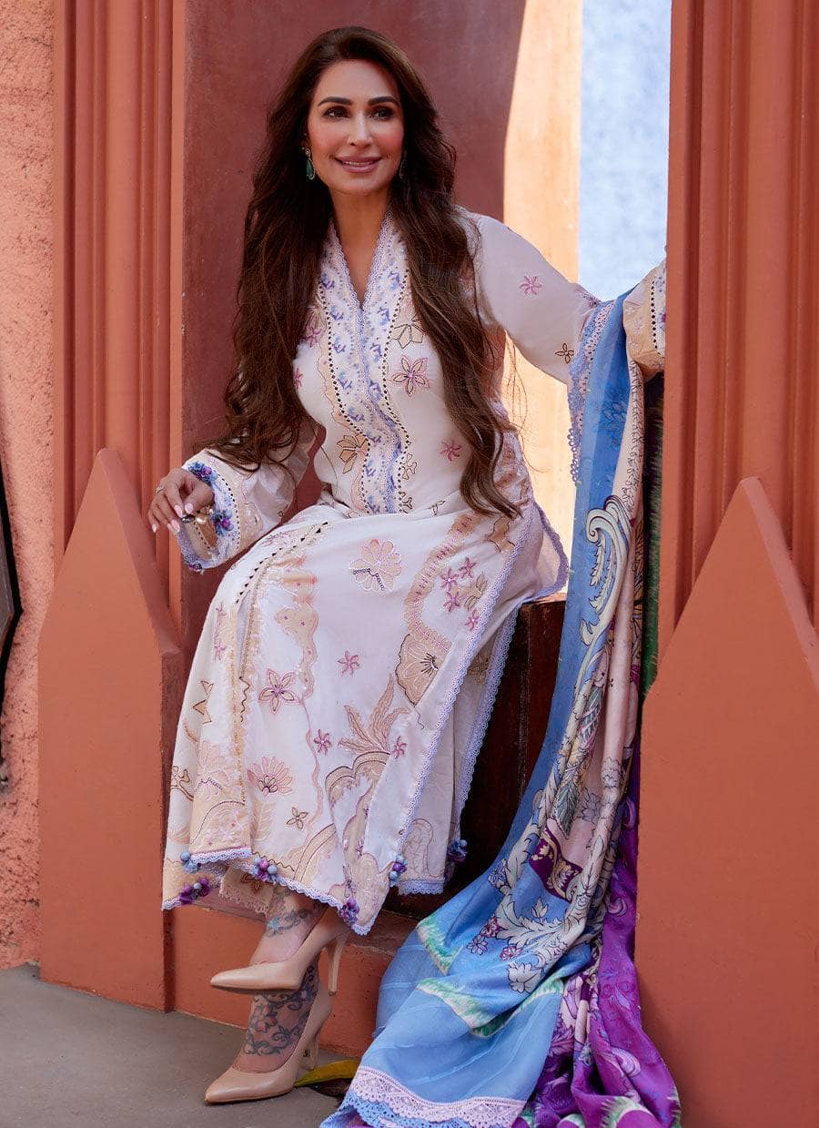 Farah Talib Aziz Lawn Pakistani Suits Restocked/Farah Talib Aziz Suay/Miwa Ivory