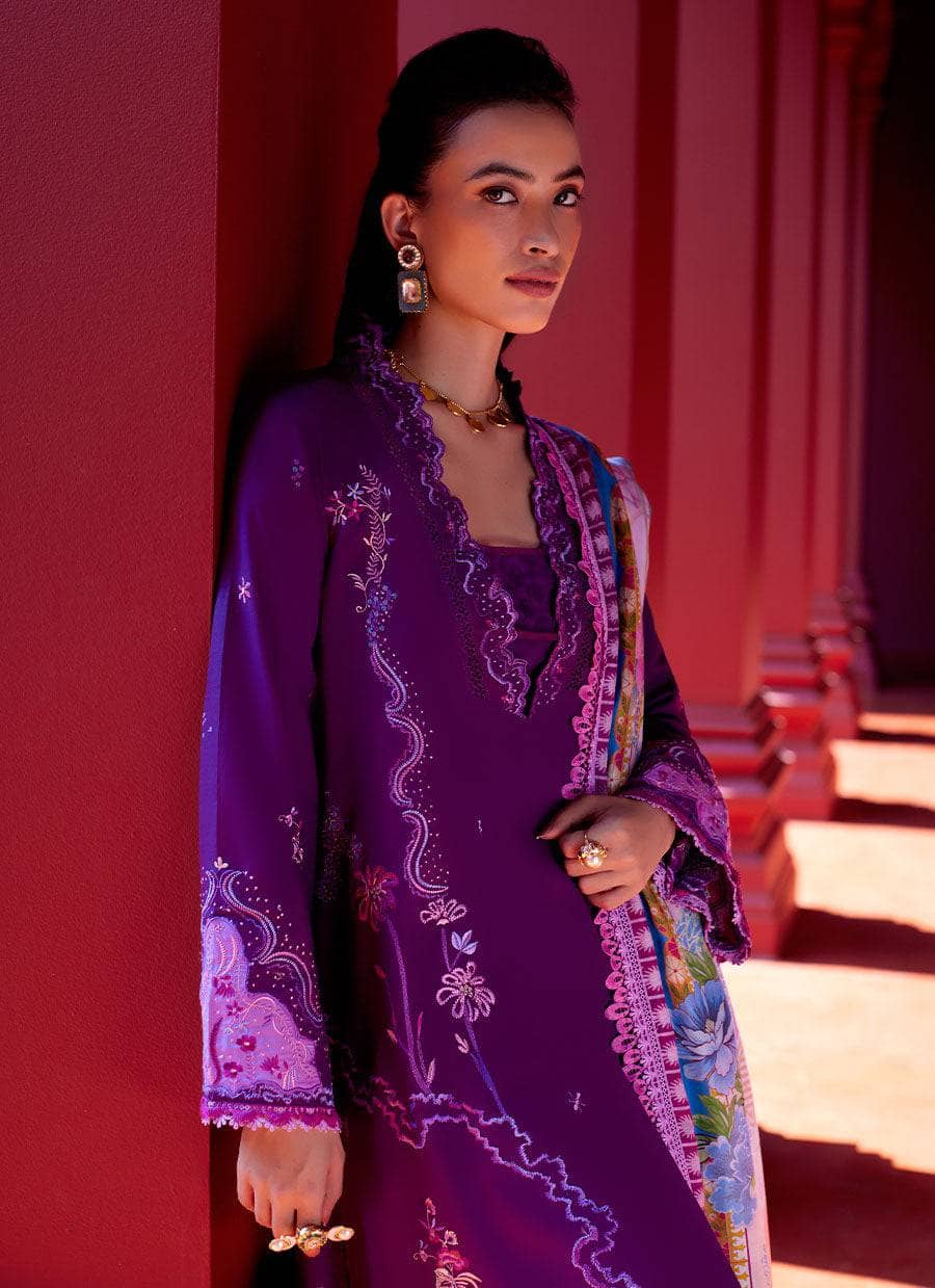 Farah Talib Aziz Lawn Pakistani Suits Restocked/Farah Talib Aziz Suay/Yuri Purple