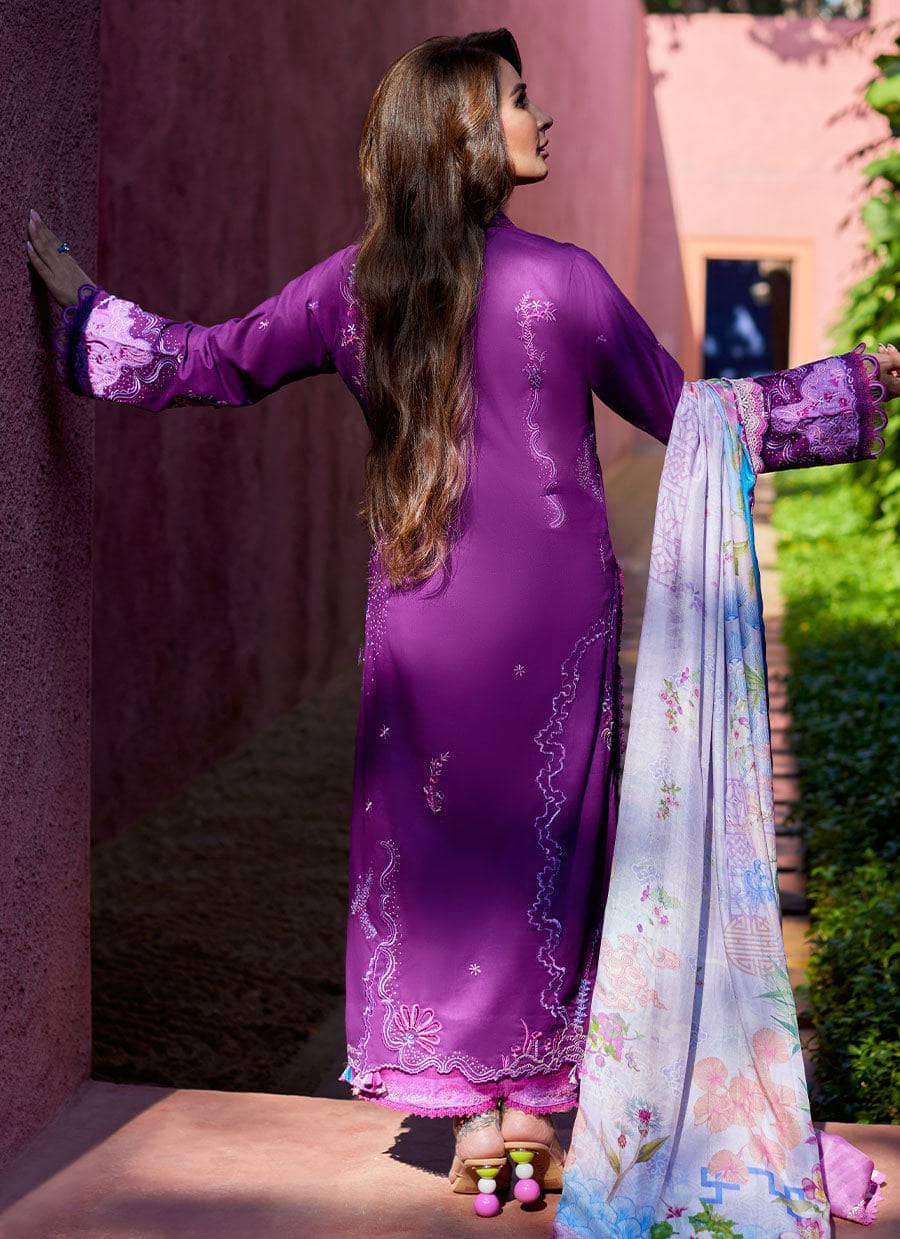 Farah Talib Aziz Lawn Pakistani Suits Restocked/Farah Talib Aziz Suay/Yuri Purple