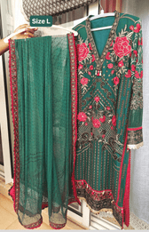Ready To Wear/Stitched Flossie Embroidered Chiffon Collection/Luxury Edition Vol-5/Ruby Woa
