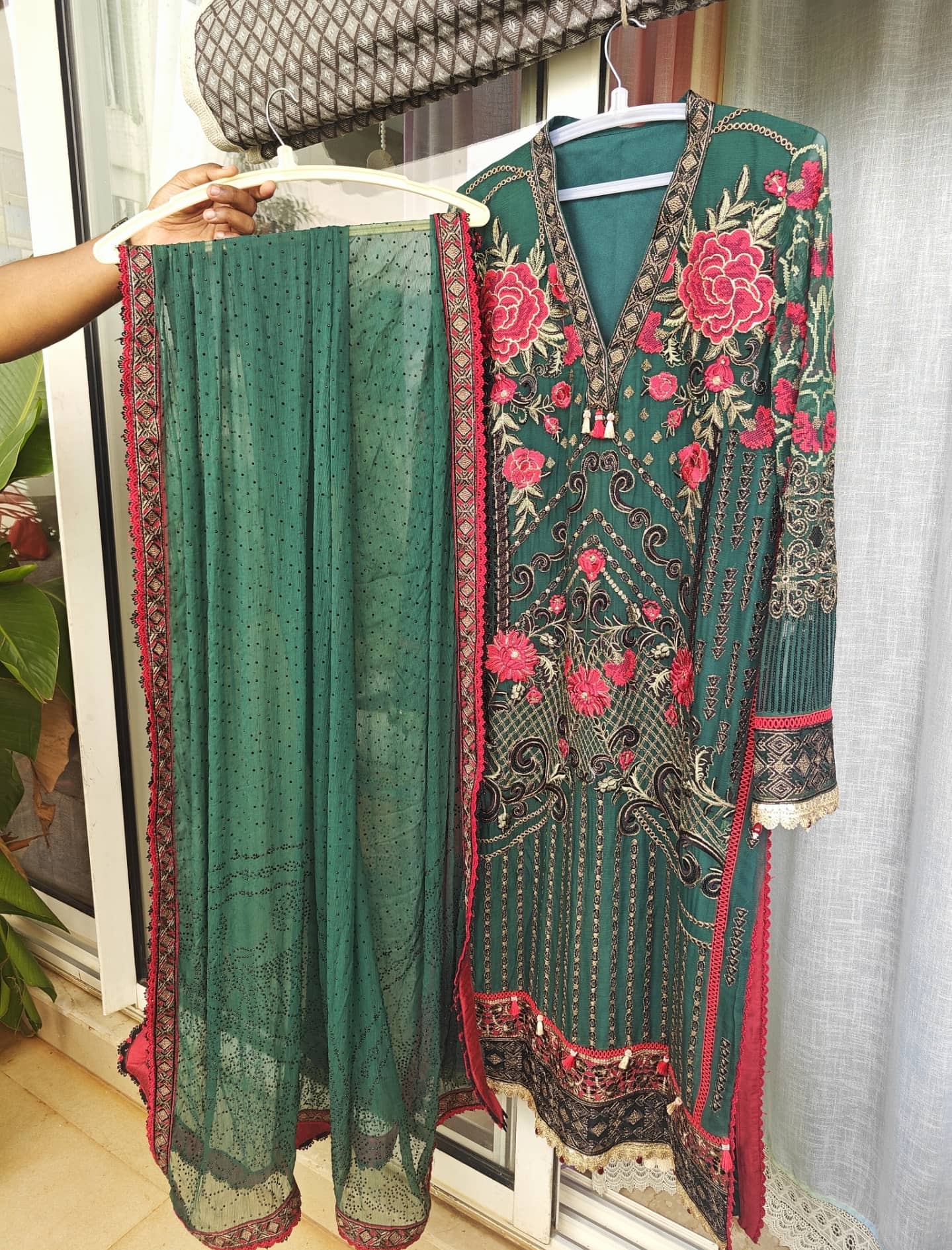 Ready To Wear/Stitched Flossie Embroidered Chiffon Collection/Luxury Edition Vol-5/Ruby Woa