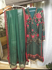 Ready To Wear/Stitched Flossie Embroidered Chiffon Collection/Luxury Edition Vol-5/Ruby Woa