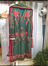Ready To Wear/Stitched Flossie Embroidered Chiffon Collection/Luxury Edition Vol-5/Ruby Woa