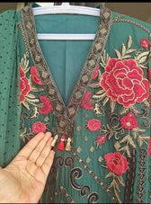 Ready To Wear/Stitched Flossie Embroidered Chiffon Collection/Luxury Edition Vol-5/Ruby Woa