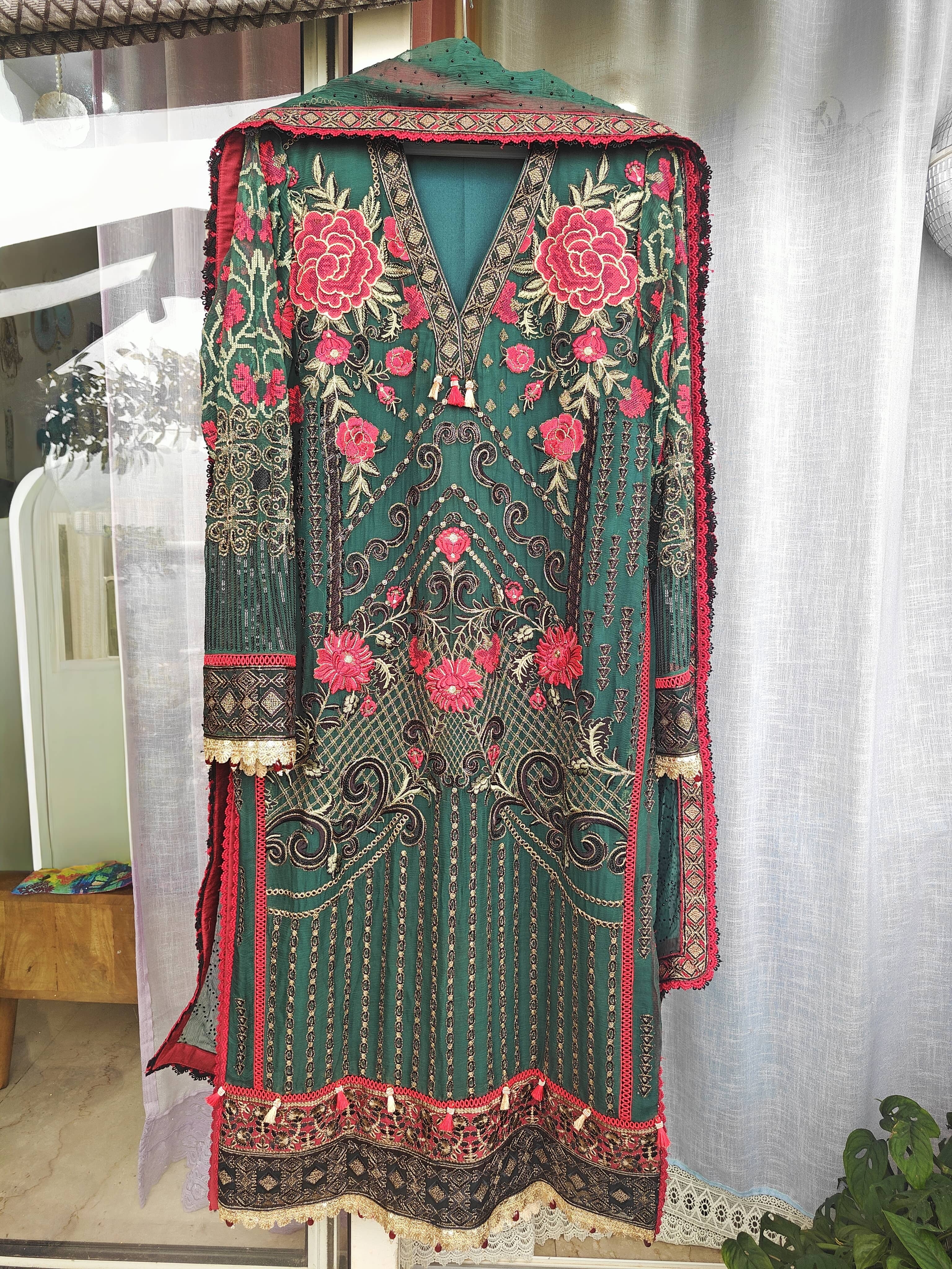 Ready To Wear/Stitched Flossie Embroidered Chiffon Collection/Luxury Edition Vol-5/Ruby Woa