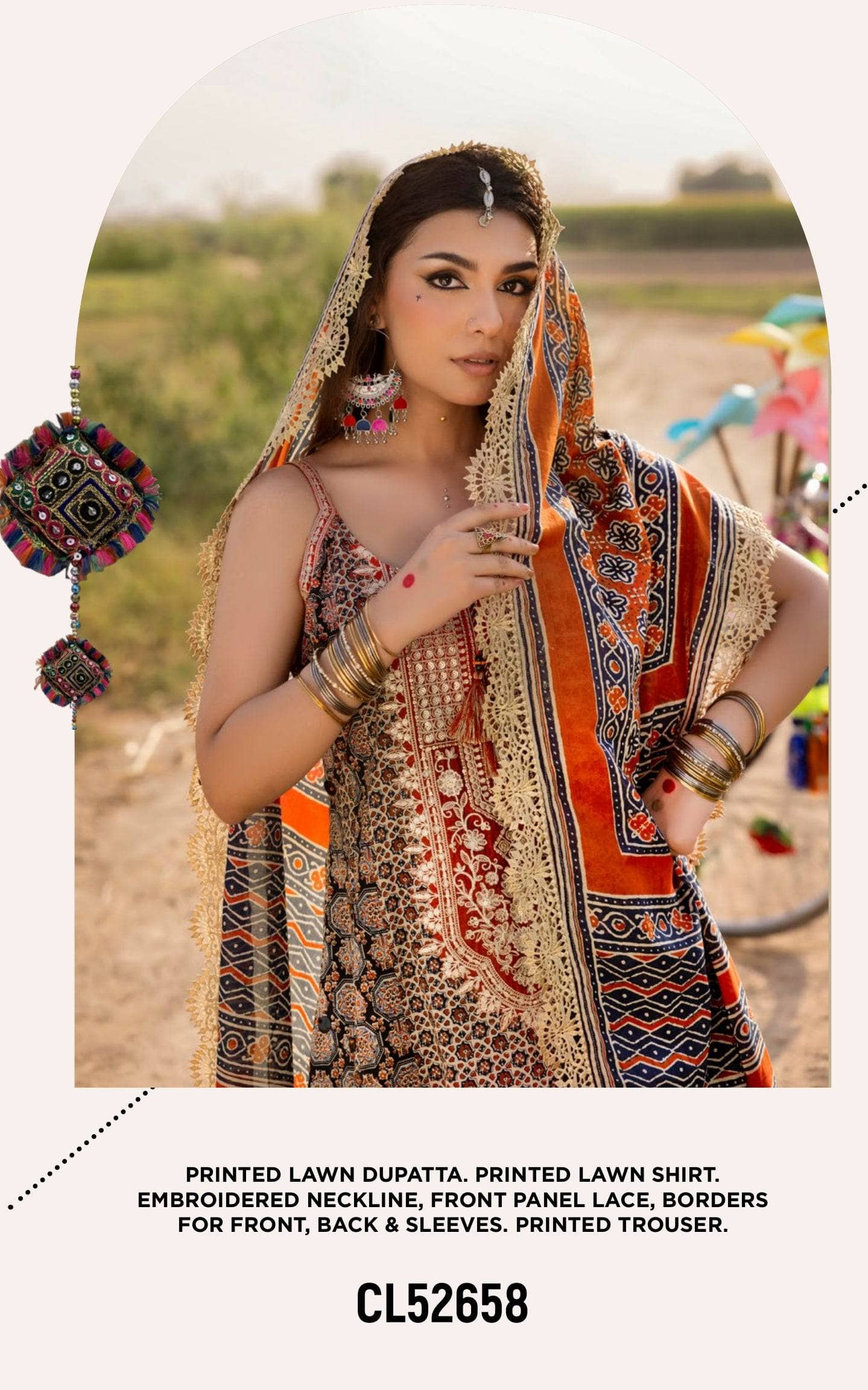 Restocked/Gul Ahmed Ajrak Collection 25/CL52658