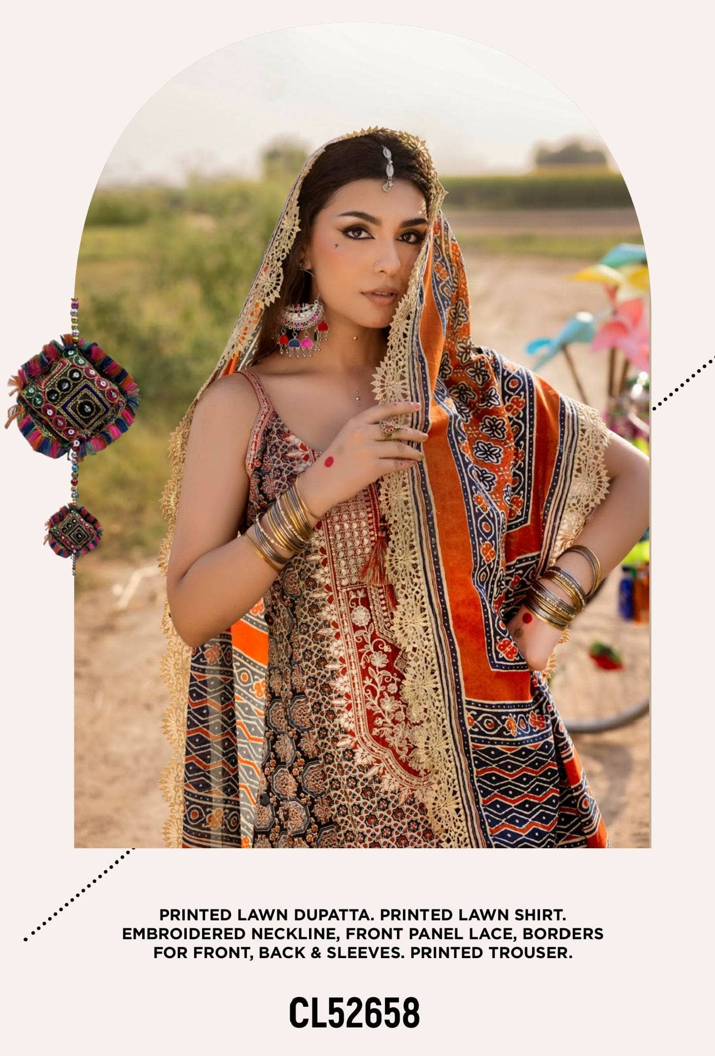 Restocked/Gul Ahmed Ajrak Collection 25/CL52658