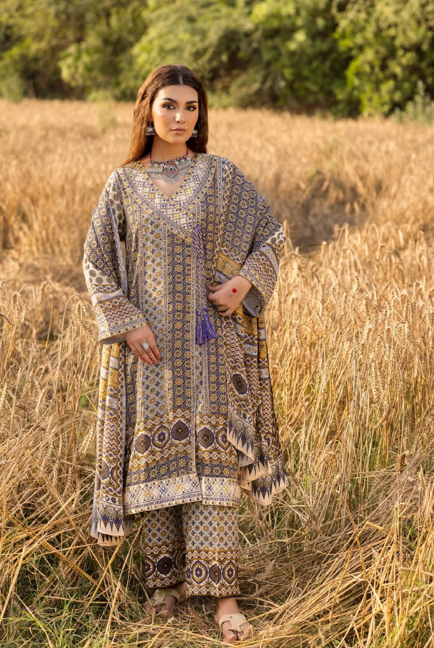 Restocked/Gul Ahmed Ajrak Collection 25/SP52068