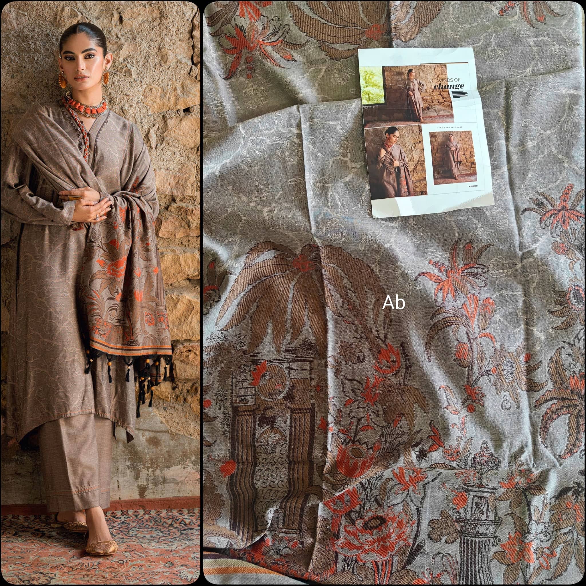 Gul Ahmed open pics Open Pic/Gul Ahmed Luxe Winter/MJ 52039/Jacquard Shawl