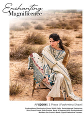 Gul Ahmed Luxe Patjhaar/Embroidered Pashmina Suit with Embroidered Shawl AP-52006