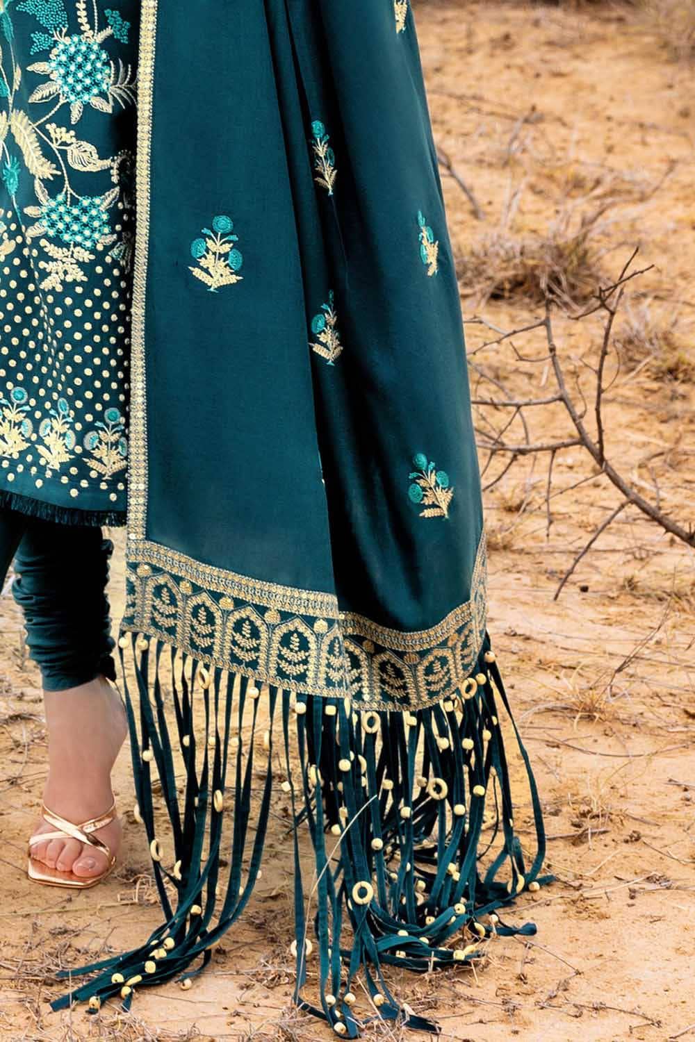 Gul Ahmed Luxe Patjhaar/Embroidered Pashmina Suit with Embroidered Shawl AP-52010