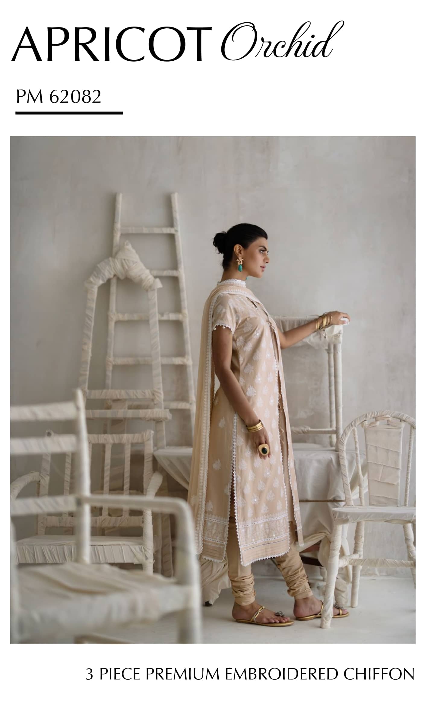 Gul Ahmed Luxe Summer/Apricot Orchid/PM 62082