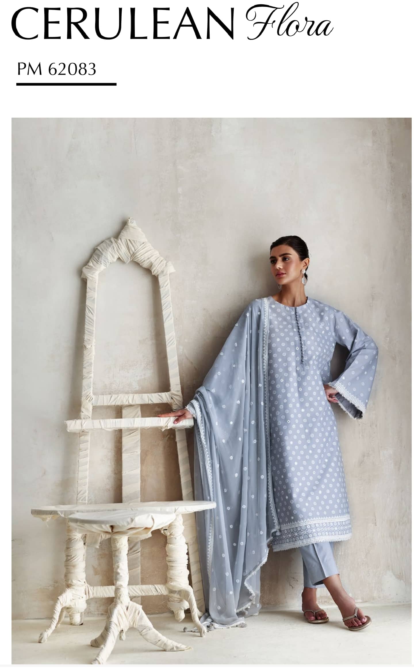 Gul Ahmed Luxe Summer/Cerulean Flora/PM 62083