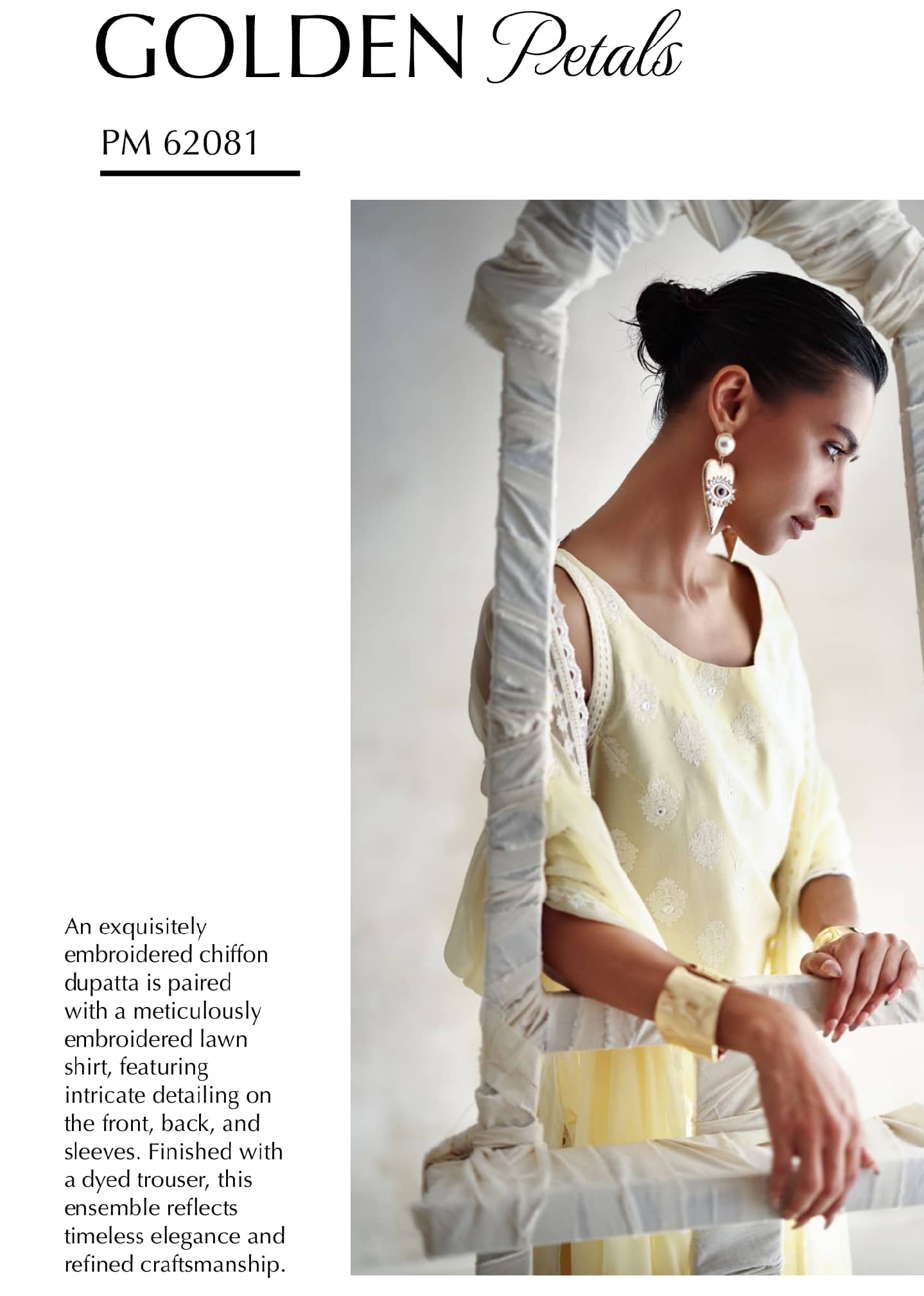 Gul Ahmed Luxe Summer/Golden Petals/PM62081
