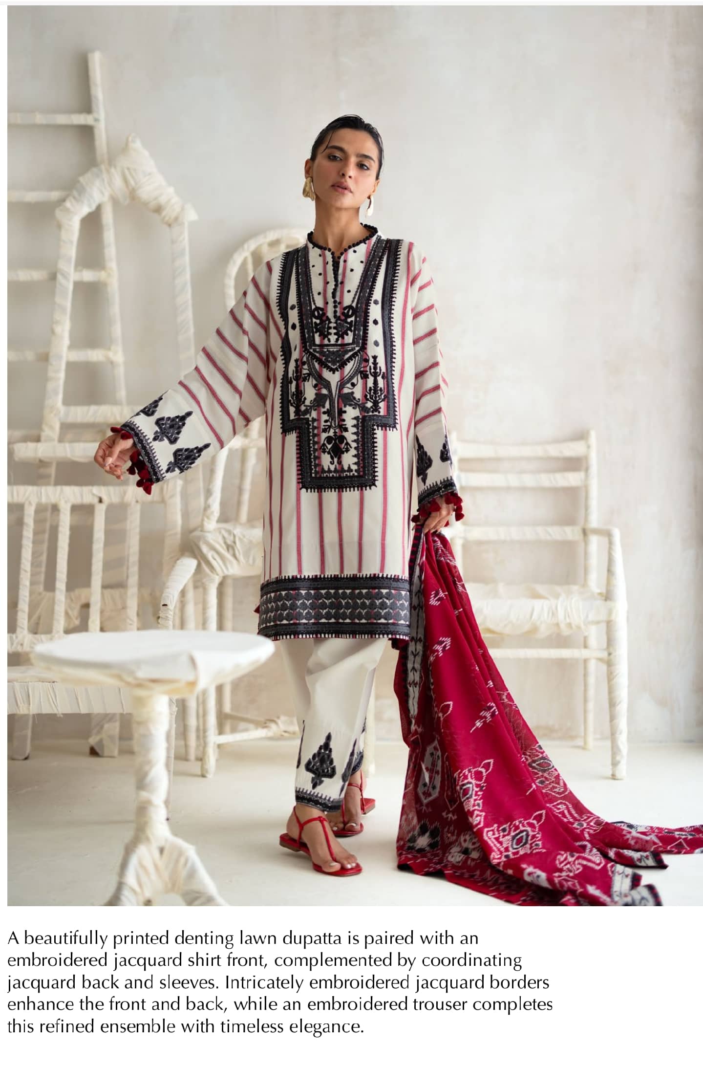 Gul Ahmed Luxe Summer/Noir Rose/SP62018
