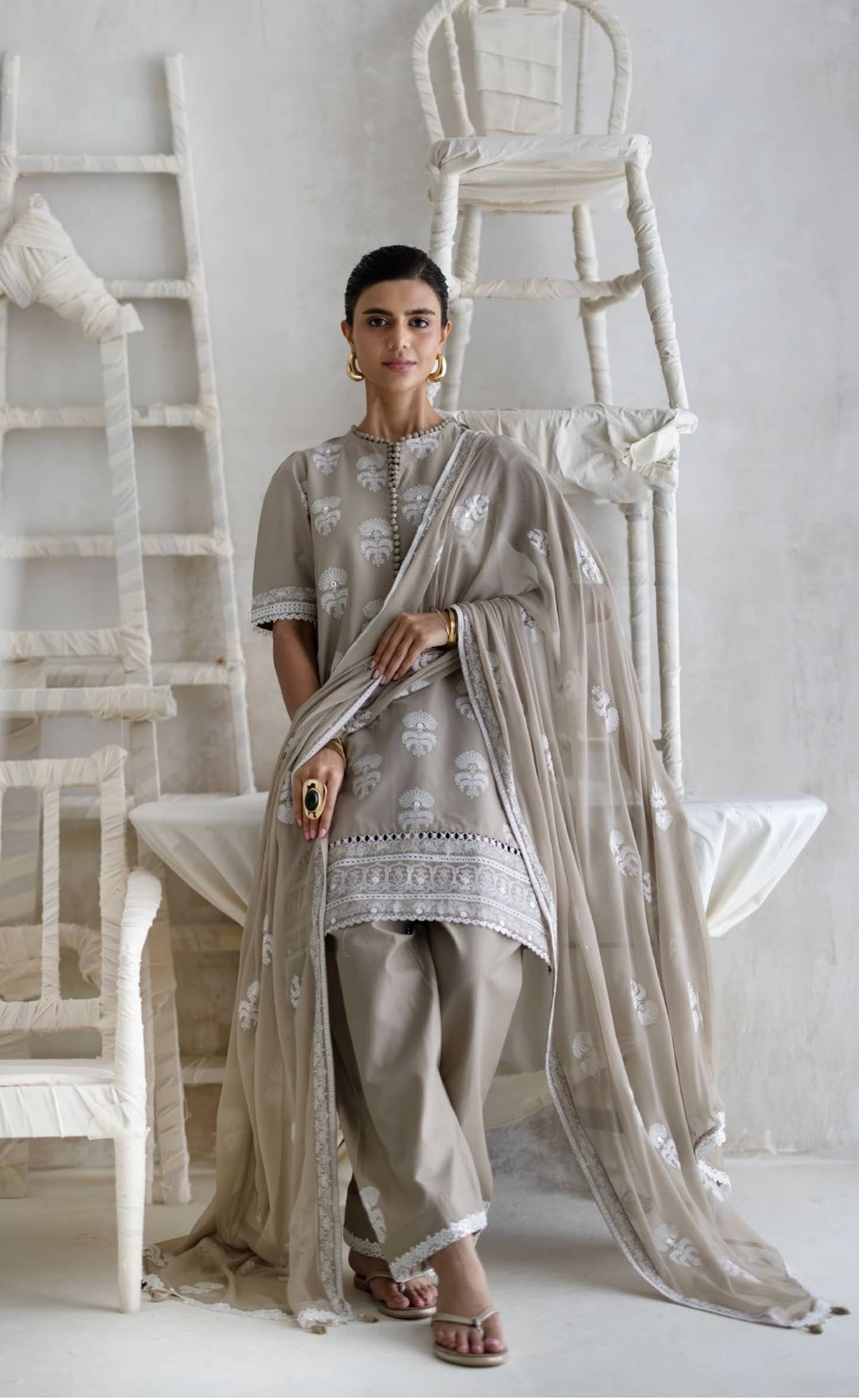 Gul Ahmed Luxe Summer/Sand Lily/PM 62079
