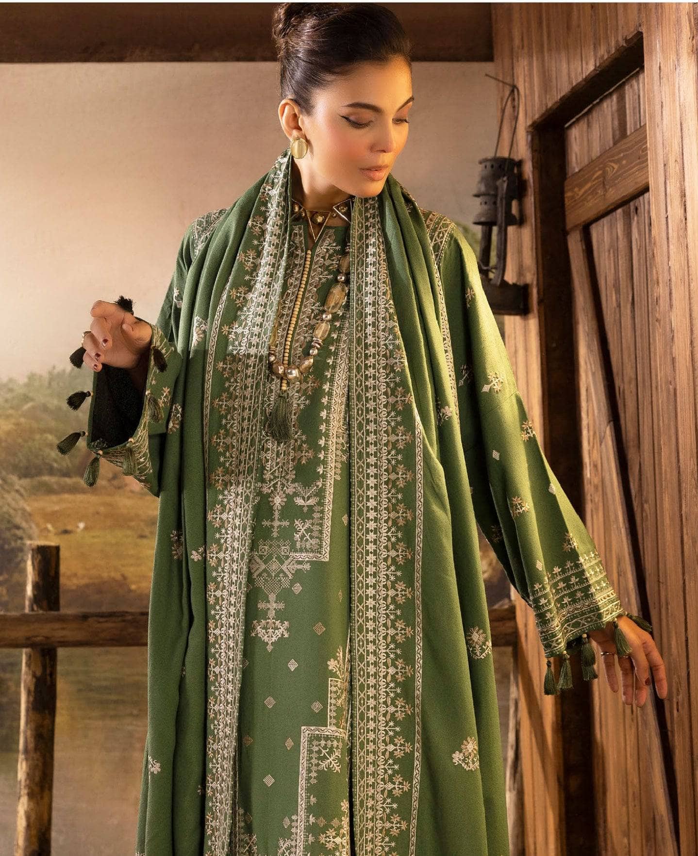 Gul Ahmed Rang E Khizam/K 52005/Embroideried Karandi