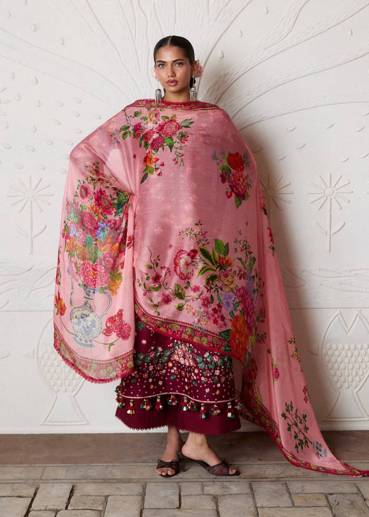Restocked/Hussain Rehar  Zan Luxury Lawns/Kestane/Maroon