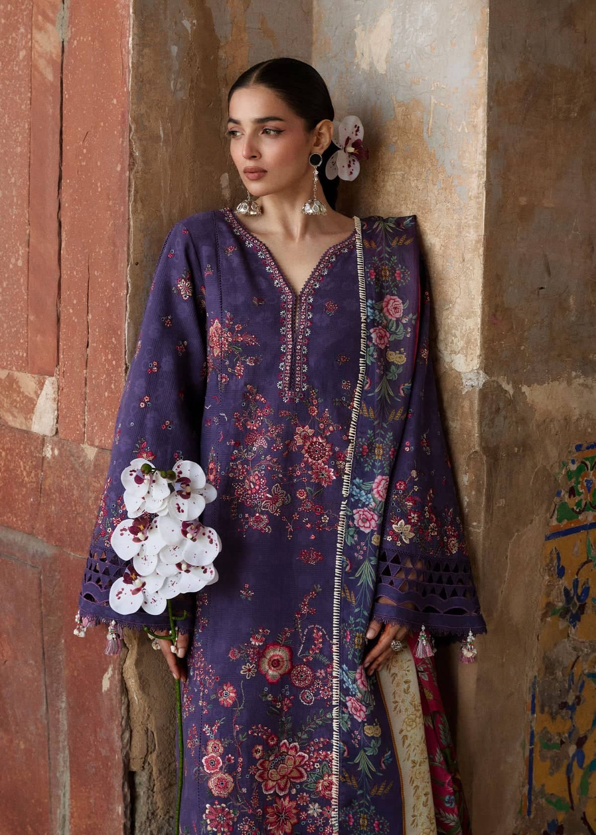 Hussain Rehar  Zan Luxury Lawns/Mor/Purple