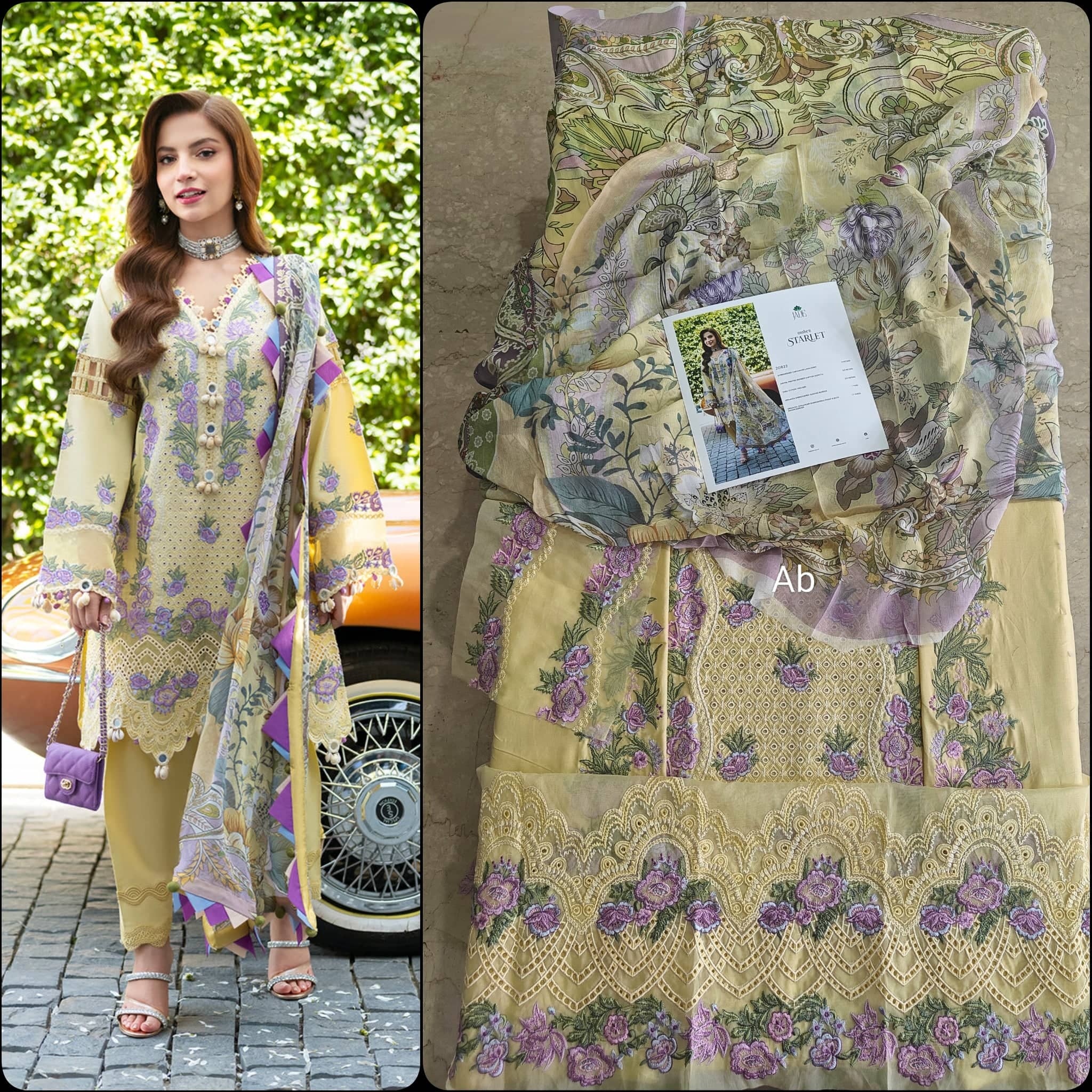 Sale‼️Open Pic/Jade Ombre Starlet Lawn