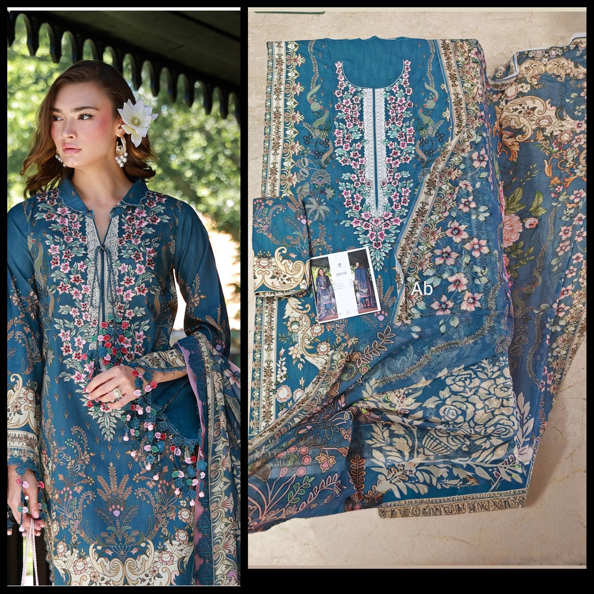 Open Pic /Jade Urbane Embroideried Lawn 26/Flora