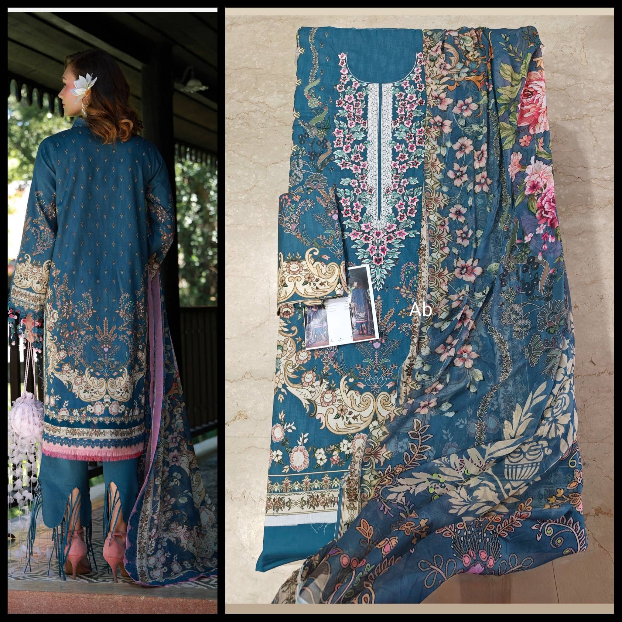 Open Pic /Jade Urbane Embroideried Lawn 26/Flora