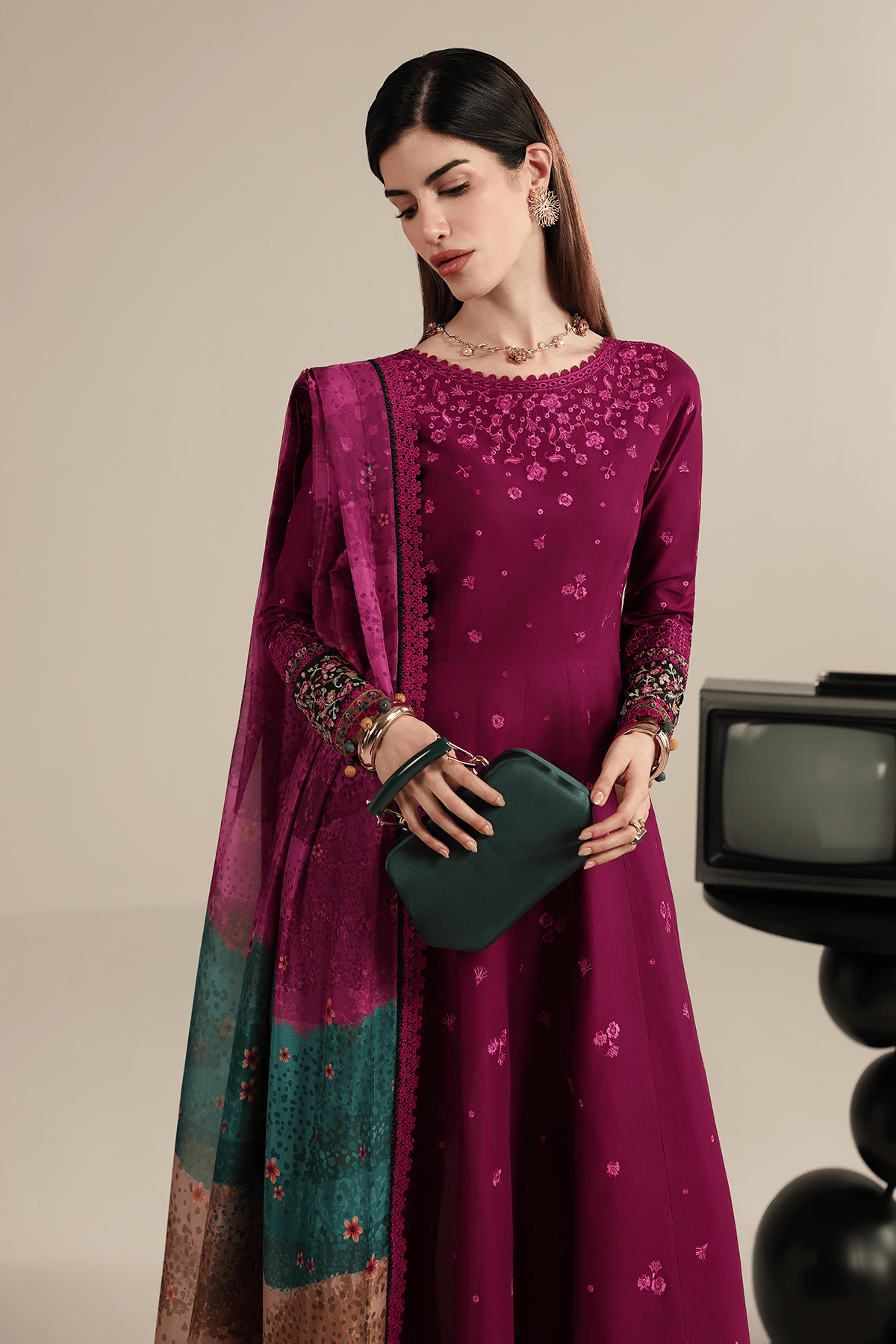 Jazmin Iris Lawn 26/D 02/Silk Dupatta