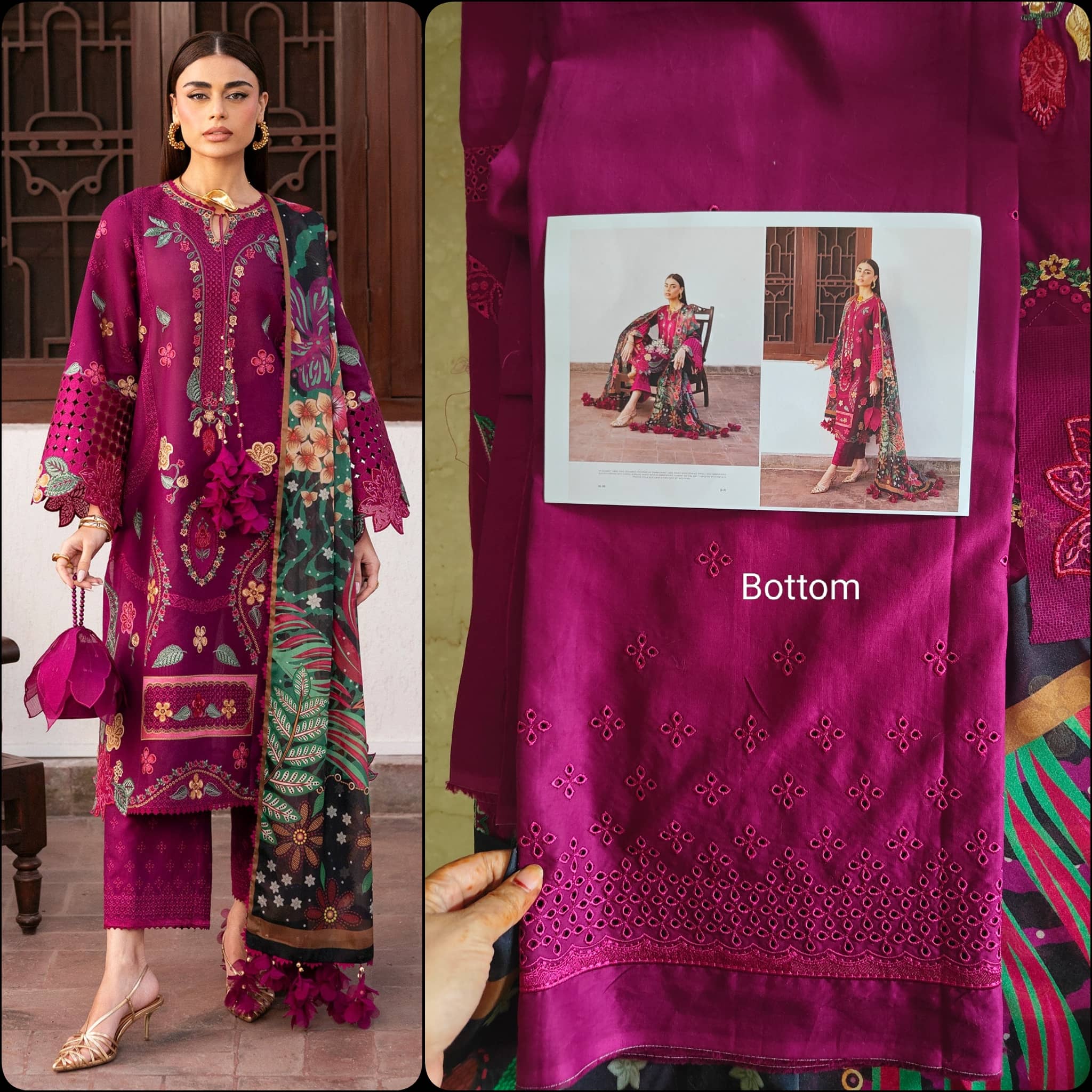 Open Pic/Jazmin Shahkaar Lawn/SL26-D01/Tissue Silk Dupatta