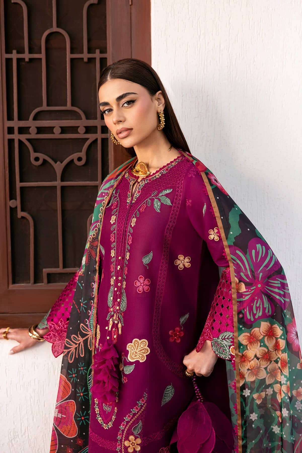 Jazmin Shahkaar Lawn/SL26-D01/Tissue Silk Dupatta