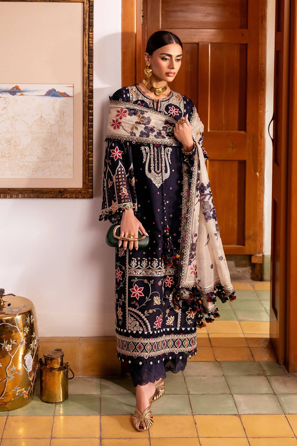 Jazmin Shahkaar Lawn/SL26-D07/Embroideried Dupatta