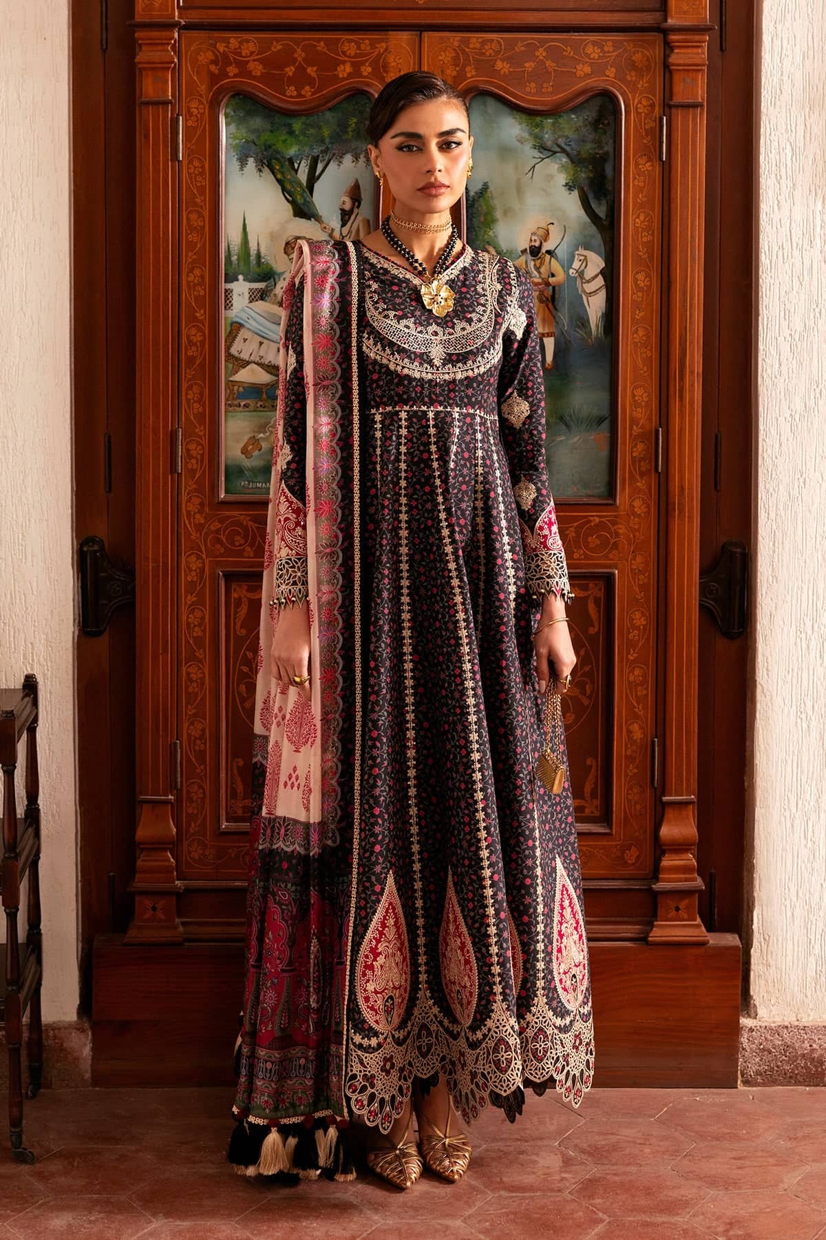 Jazmin Shahkaar Lawn/SL26-D09/Tissue Silk Dupatta