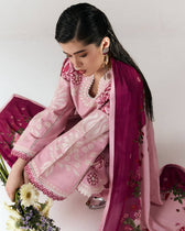 Hot🔥Seller/Jugnu Lahore Lawn/Vol 3/Nanya/Pastel Pink/Silk Dupatta