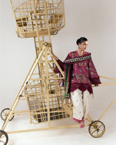 Hot🔥Seller/Jugnu Lahore Lawn/Vol 3/Yawi/Purple &Ivory/Silk Dupatta