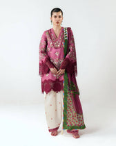 Hot🔥Seller/Jugnu Lahore Lawn/Vol 3/Yawi/Purple &Ivory/Silk Dupatta