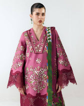 Hot🔥Seller/Jugnu Lahore Lawn/Vol 3/Yawi/Purple &Ivory/Silk Dupatta
