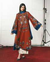 Restocked/Jugnu Lahore Lawn/Tahmi/Rust-Ivory