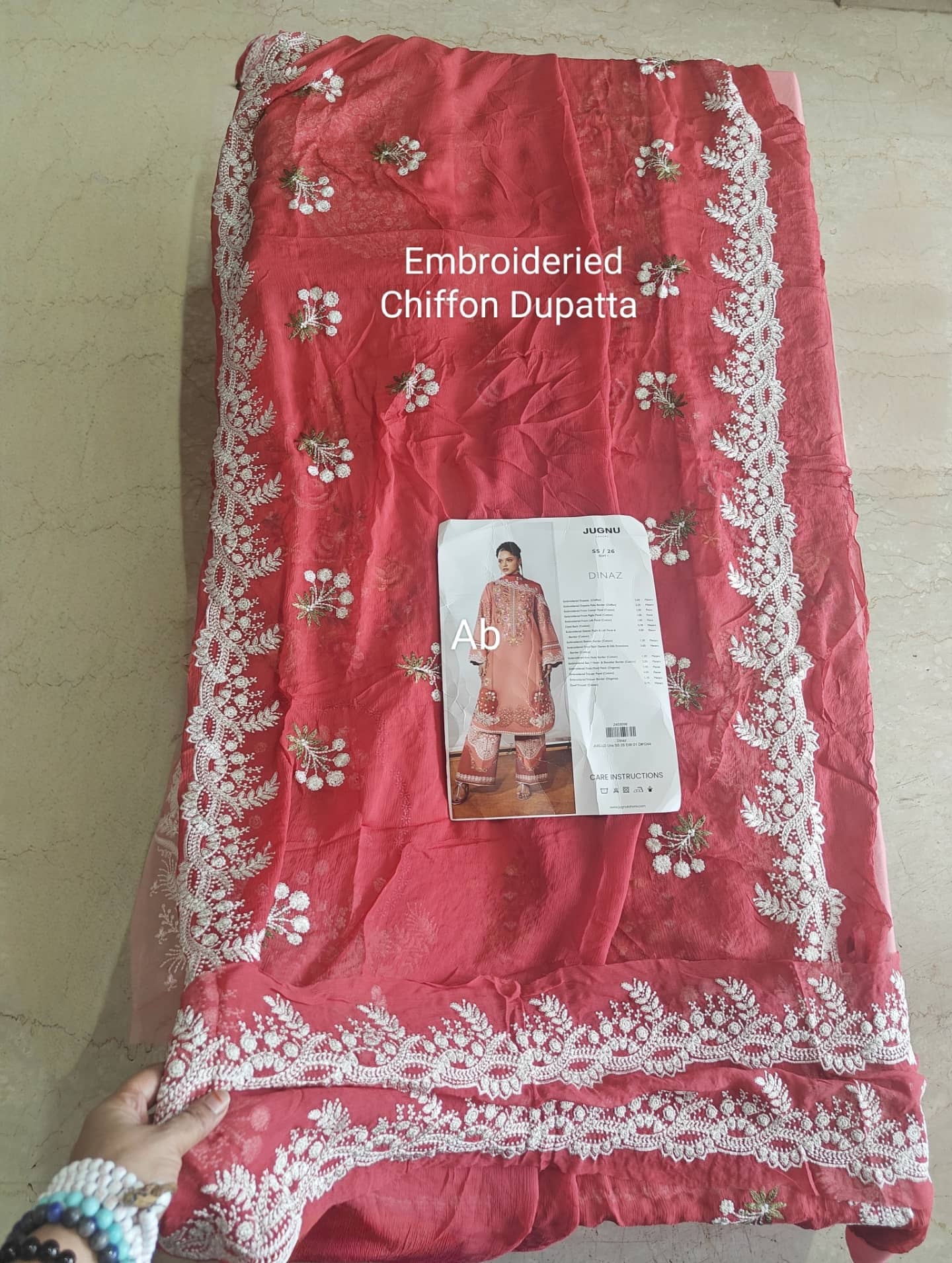 Hot🔥Seller/Open Pic/Jugnu Lahore Lawn/Dinaz/Pink